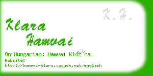 klara hamvai business card